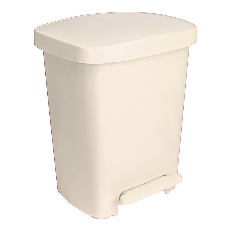 McKesson Waste Can with Step-On Pedal, Plastic, Beige, 15.16 x 14.37 x 18.9 Inch 