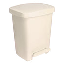 McKesson Waste Can with Step-On Pedal, Plastic, Beige, 15.16 x 14.37 x 18.9 Inch (Case)
