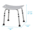 Shower Chair Nova Without Arms Aluminum Frame Without Backrest 20 Inch Seat Width 300 lbs. Weight Capacity (Case of 2)