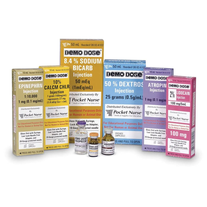 Clinical Training Medication Pack Demo Dose Code Drug II Bundle Liquid Syringe / Vial (Each)