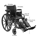 McKesson Lightweight Wheelchair, 16 Inch Seat Width (Each)