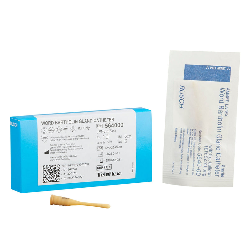 Bartholin Gland Word Catheter 10 Fr. 5 cc Balloon Word Bartholin Style 5 cm Length 
