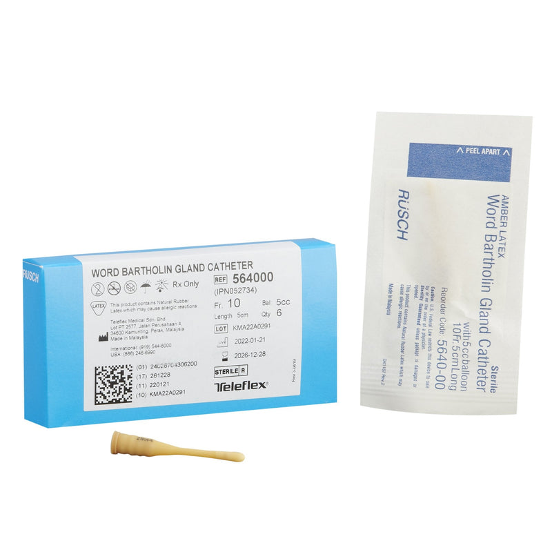 Bartholin Gland Word Catheter 10 Fr. 5 cc Balloon Word Bartholin Style 5 cm Length 