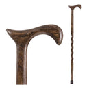 Mabis Healthcare Brazos Twisted Oak Derby Cane, 37 Inch Height, Flint Color 