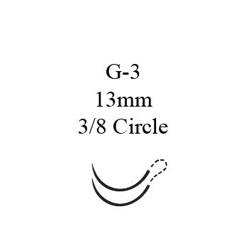 Nonabsorbable Suture with Needle Perma-Hand Silk G-3 3/8 Circle Reverse Cutting Needle Size 4-0 Braided 