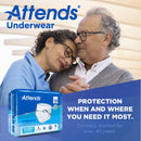 Attends Healthcare Products Attends Care Adult Absorbent Underwear, Heavy Absorbency, Large, White (100/CS) 