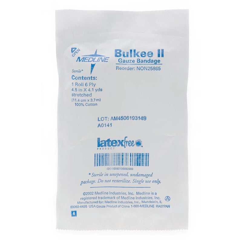 Bulkee II Sterile Fluff Bandage Roll, 4-1/2 Inch x 4-1/10 Yard, 6-Ply (100/CS)