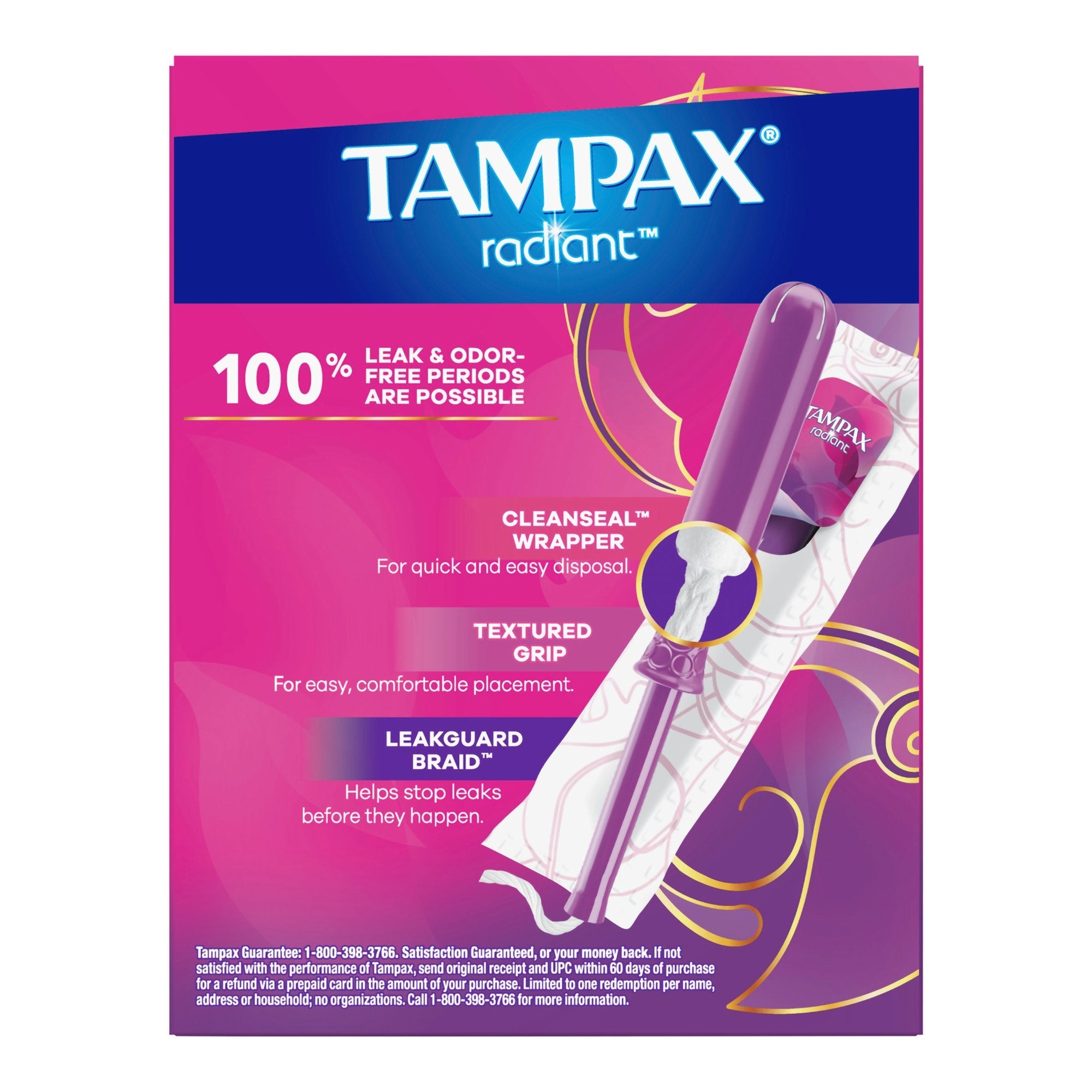 Procter & Gamble Tampax Radiant Tampons Regular Absorbency Unscented 