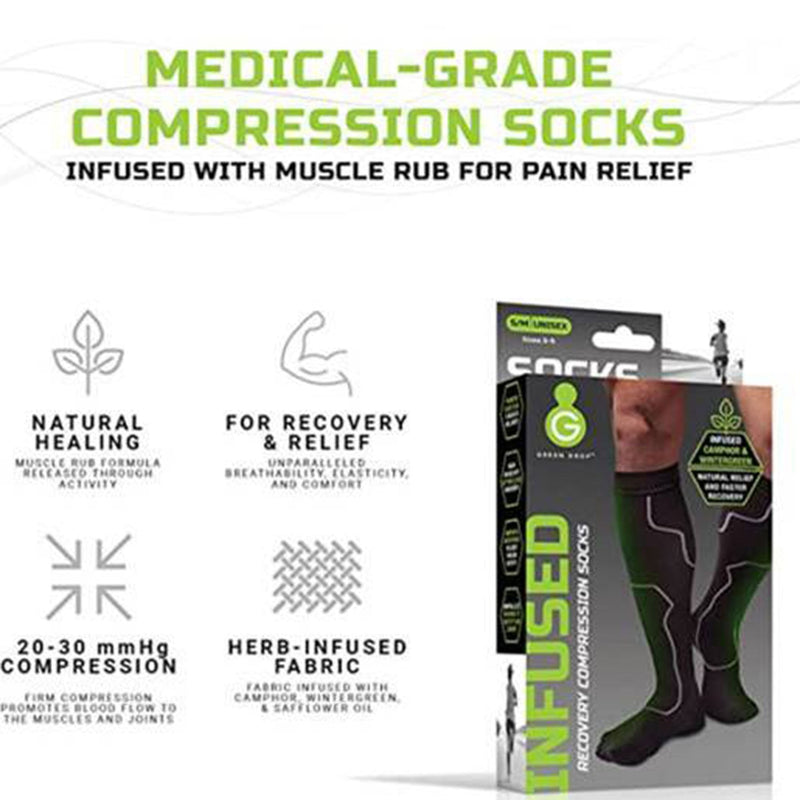 Green Drop Compression LLC Green Drop Compression Socks – Medical-Grade Infused Support, S/M (48/CS) 