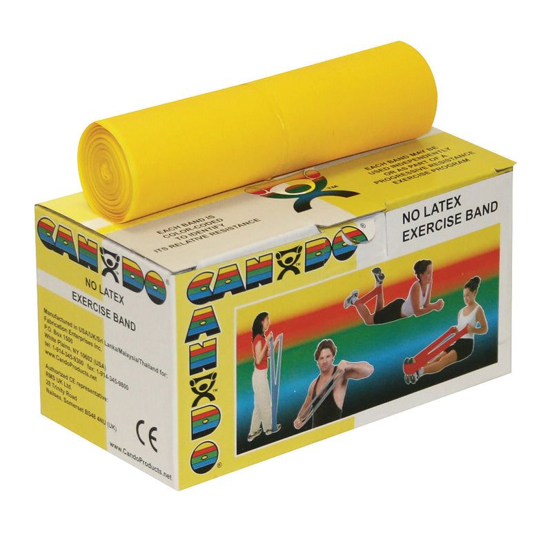 CanDo Exercise Resistance Band, Yellow, 5 Inch x 6 Yard, X-Light Resistance (Each)
