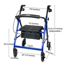 McKesson Folding Aluminum Four-Wheel Rollator, Blue (Each)