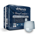 Attends Sleep Comfort Premium Overnight Underwear, Medium, 24 – 44 Inches (Case of 72)