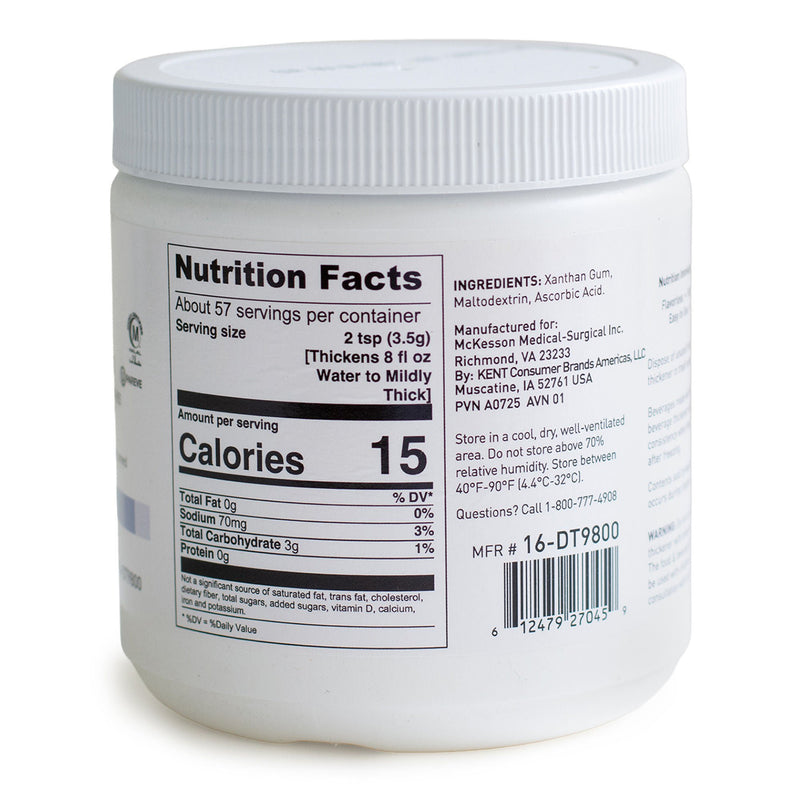 Food and Beverage Thickener McKesson 7.24 oz. Canister Unflavored IDDSI Level 0 Thin (6/CS)