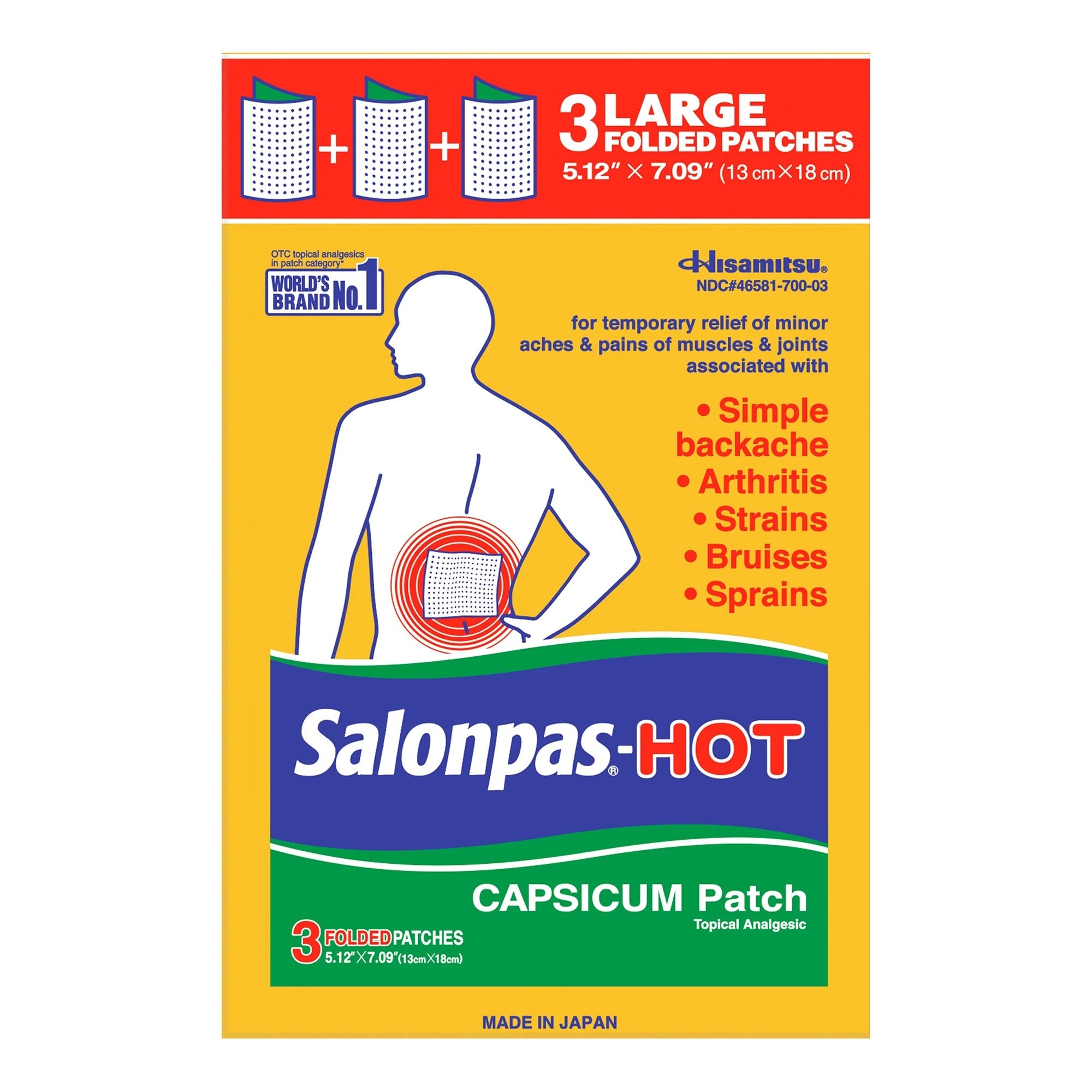 Emerson Healthcare Salonpas Hot Capsaicin Topical Pain Relief (3/CT) 