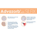 Mediusa Advazorb Silfix Nonadhesive without Border Silicone Foam Dressing, 4 x 4 Inch (10/BX) 