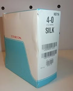 Nonabsorbable Suture with Needle Perma-Hand Silk RB-1 1/2 Circle Taper Point Needle Size 4-0 Braided (Box of 36)