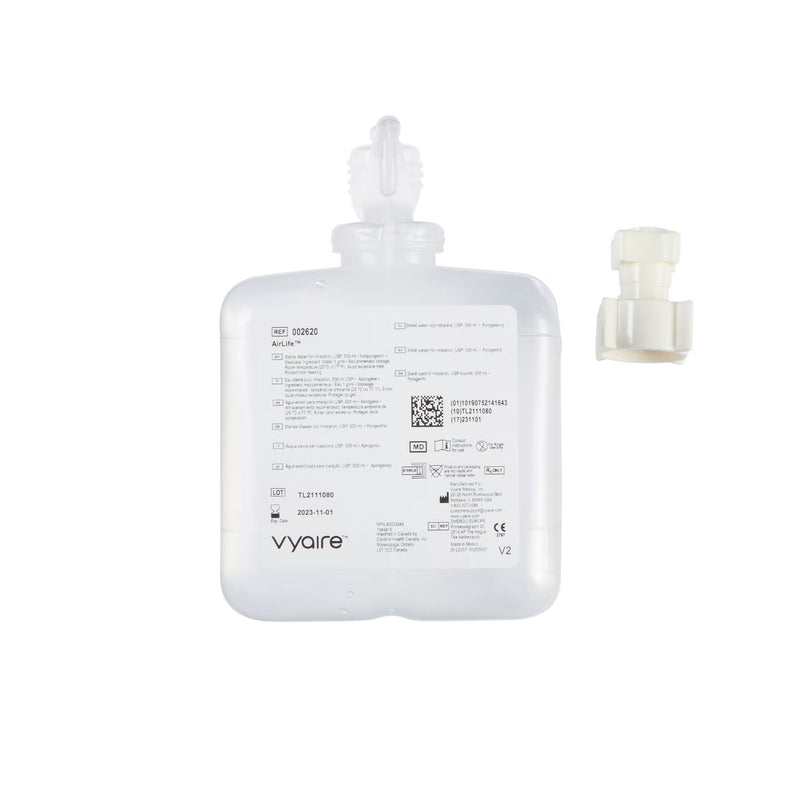 Humidifier Bottle with Adapter AirLife 500 mL Sterile Water 