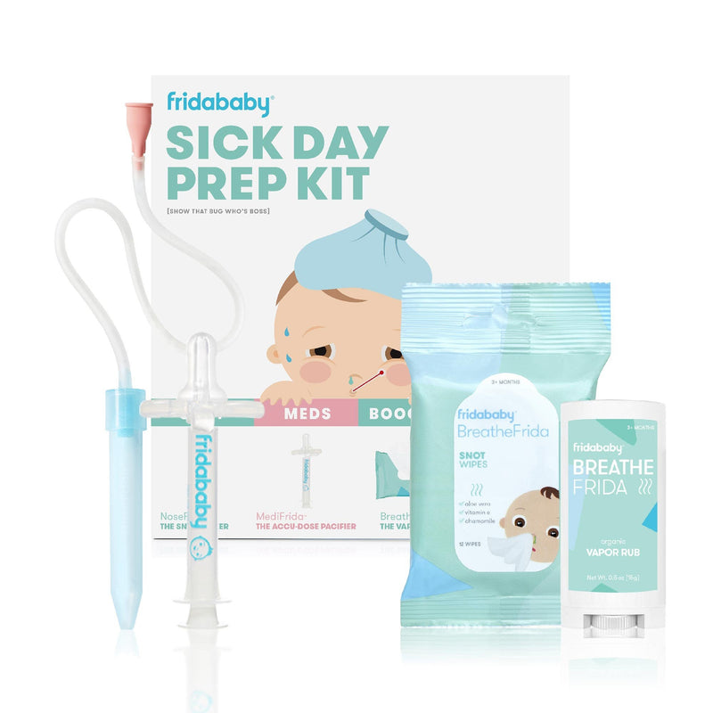 Fridababy LLC frida baby Sick Day Prep Kit, NoseFrida + Filters, Accu-Dose, Wipes & Vapor Rub (8/CS) 