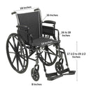 McKesson Manual Lightweight Wheelchair, 18 Inch Seat Width (Each)