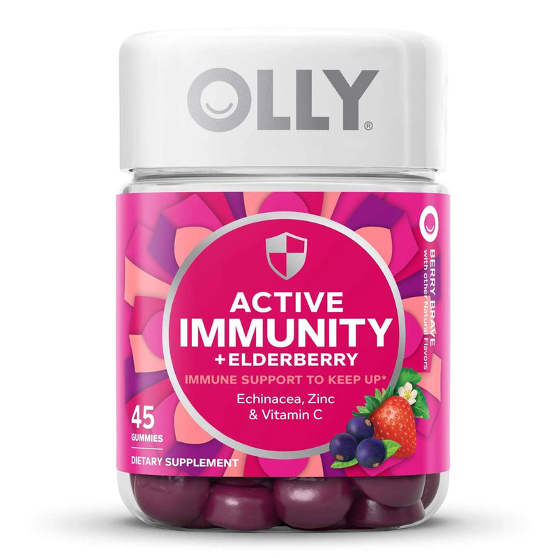 Olly Active Immunity + Elderberry Gummies Berry Brave (Bottle of 45)