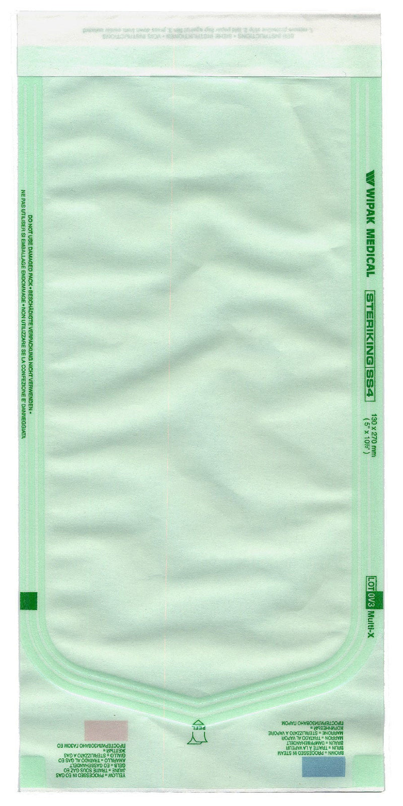 Steriking Sterilization Pouch, 5 x 10.5 Inch, for EO, Gas, Steam Sterilization (Case of 1000)
