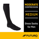 3M Futuro Lifestyle Compression Firm Dress Socks for Men, Black, Medium (Box of 12 Pairs)