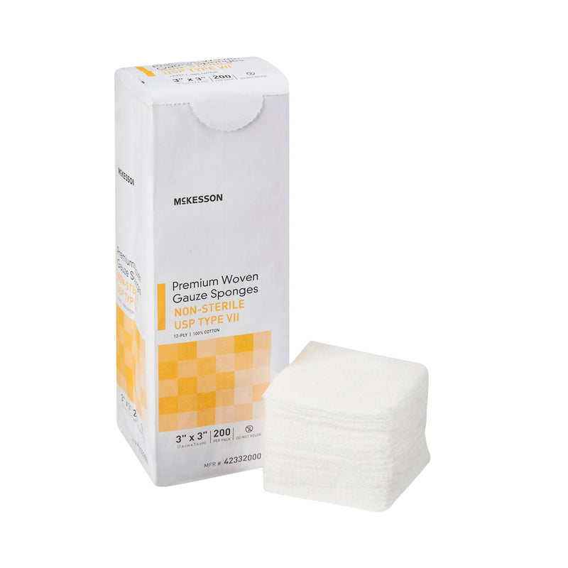 McKesson USP Type VII Gauze Sponge, 3 x 3 Inch, 12-Ply (Case of 4000)
