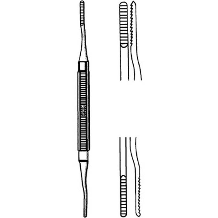Nail / Bone Rasp Sklar 7 Inch Length Stainless Steel Reusable 3 mm / 4 mm Straight Serrated Blades 