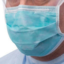 MASK SURGICAL TIE PLEATEDFOAM ANTIFOG BL 50/BX 6BX/CS