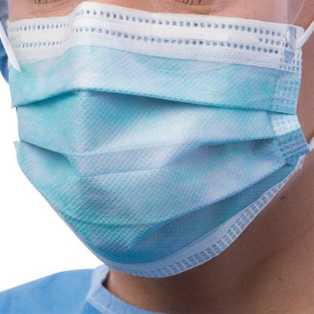 MASK PROCEDURE EARLOOP BL3PLY PLEATED FOAM 50/BX 6BX/CS