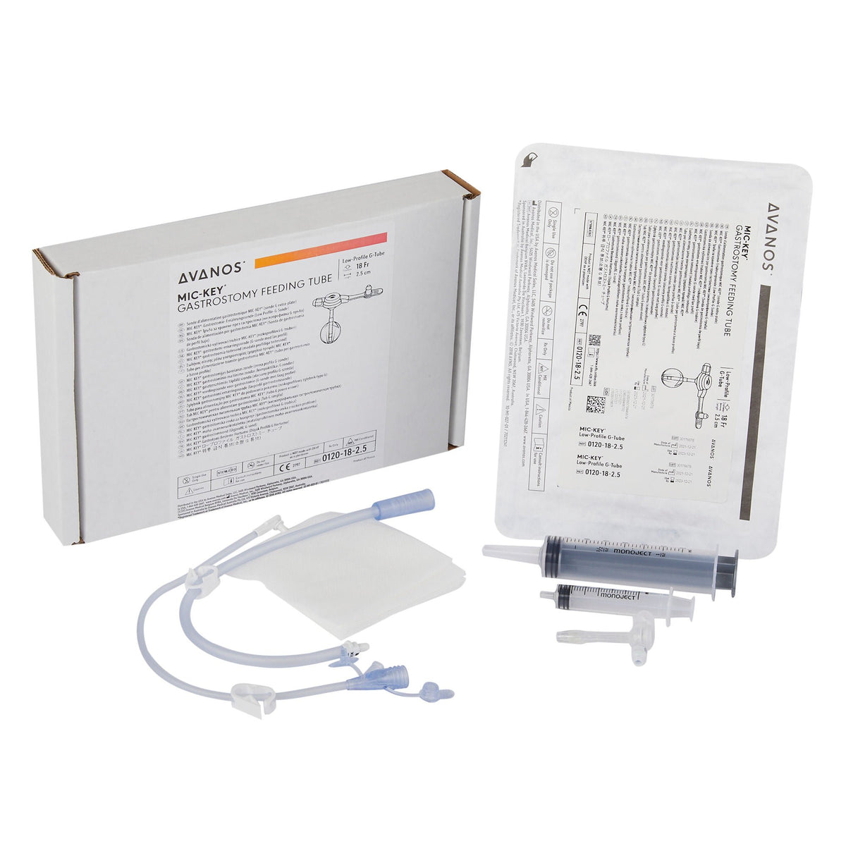 Low Profile Gastrostomy Tube Kit MIC-Key 18 Fr. 2.5 cm Tube Silicone Sterile (Each)