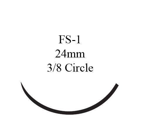 Nonabsorbable Suture with Needle Mersilene Polyester FS-1 3/8 Circle Reverse Cutting Needle Size 3-0 Braided (Box of 36)