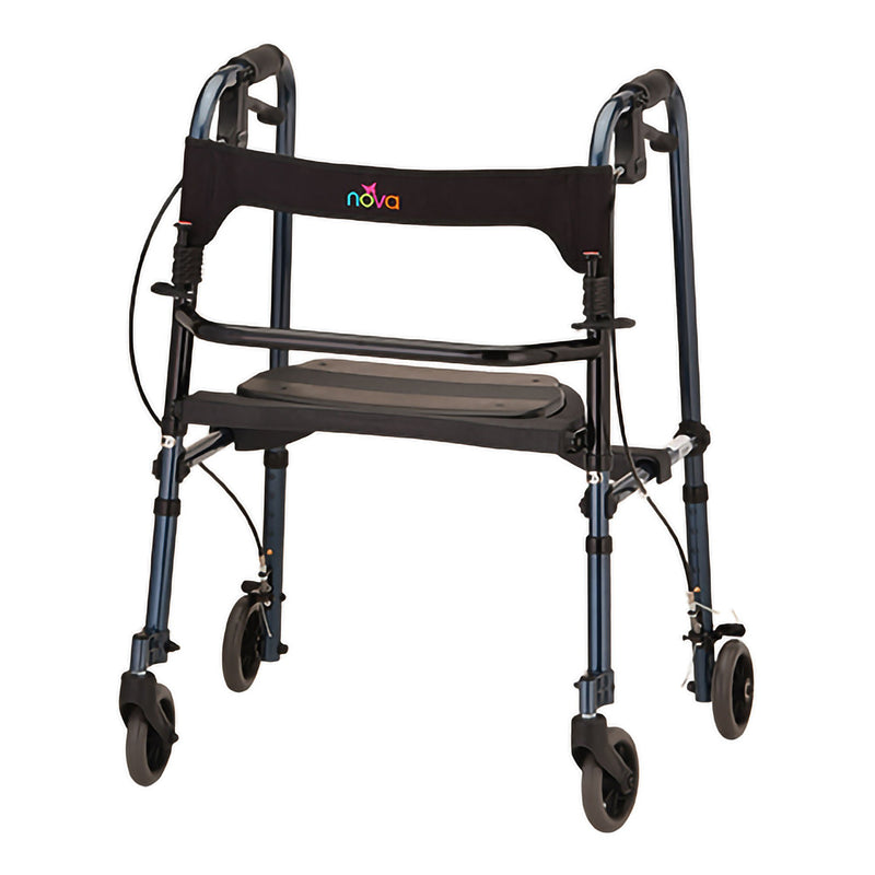 4 Wheel Rollator Cruiser De-Light Blue Adjustable Height / Folding Aluminum Frame (Each)