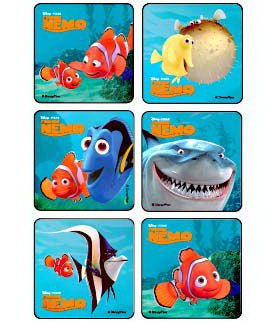 Sticker Disney 75 per Roll Finding Nemo 2-1/2 X 2-1/2 Inch (Roll of 90) 