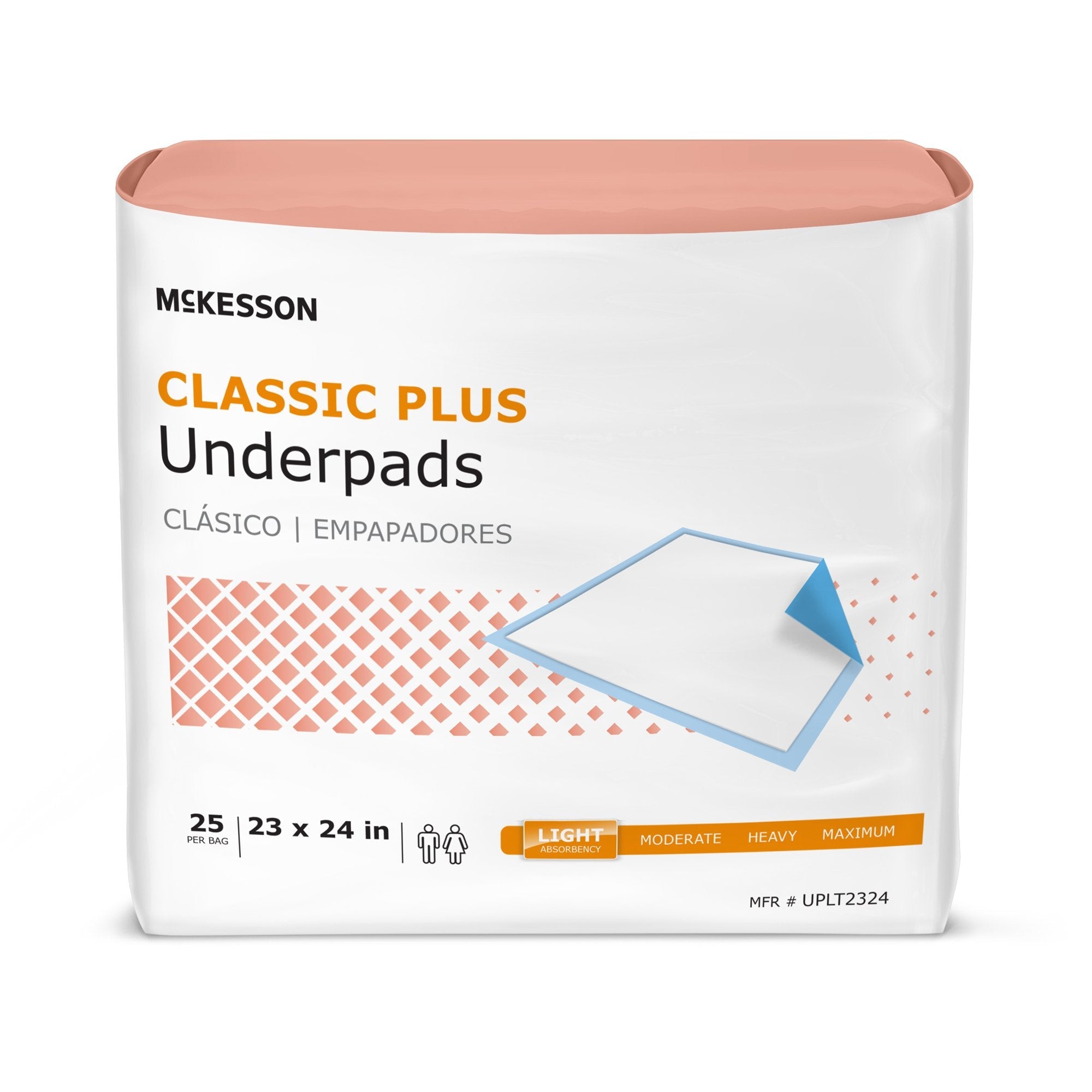 McKesson Brand McKesson Classic Plus Light Absorbency Underpads, 23 x 24 Inch (200/CS) 