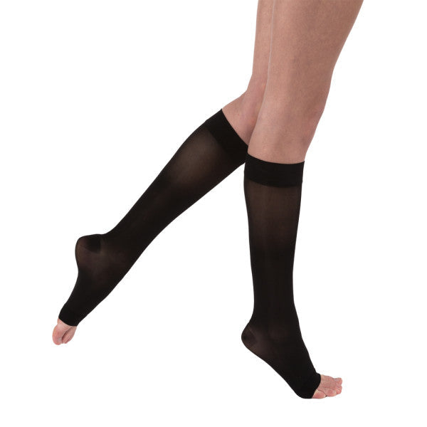 STOCKING COMP KNEE 30-40MMHGOPEN BLK SM