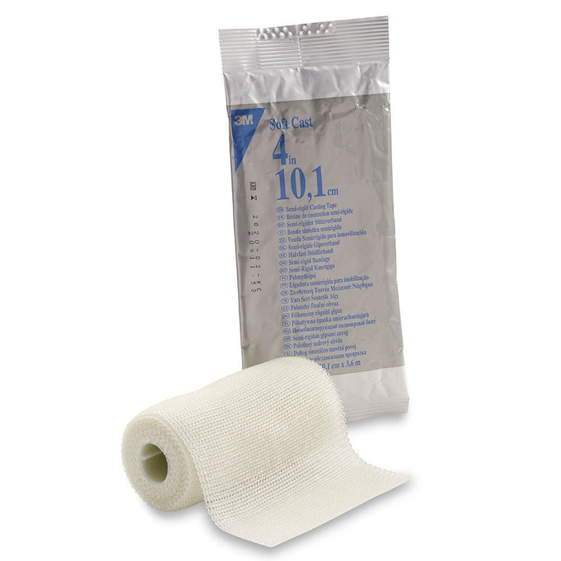 Cast Tape 3M Scotchcast Soft Cast Semi-Rigid 4 Inch X 12 Foot Fiberglass White (Case of 10)