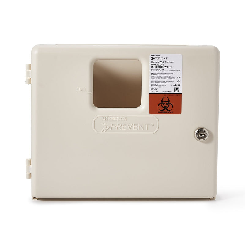 McKesson Brand McKesson Prevent Sharps Collector Wall Cabinet, 12¼ x 4¾ x 10 Inch (2/CS) 