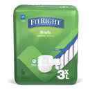 Incontinence Brief FitRight Bariatric Adult 3X-Large Unisex Disposable Heavy Absorbency (Case of 48)