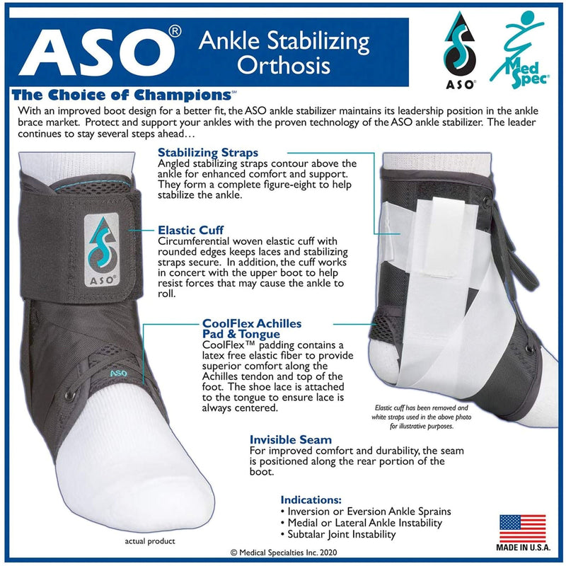 ASO Speed Lacer Ankle Brace, Medium