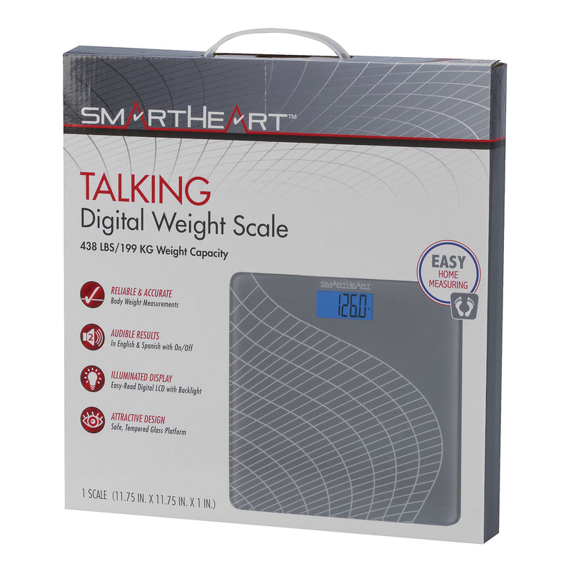 Veridian Healthcare LLC SmartHeart Talking Scale, Digital Bathroom Scale, 438 lbs Capacity (4/CS) 