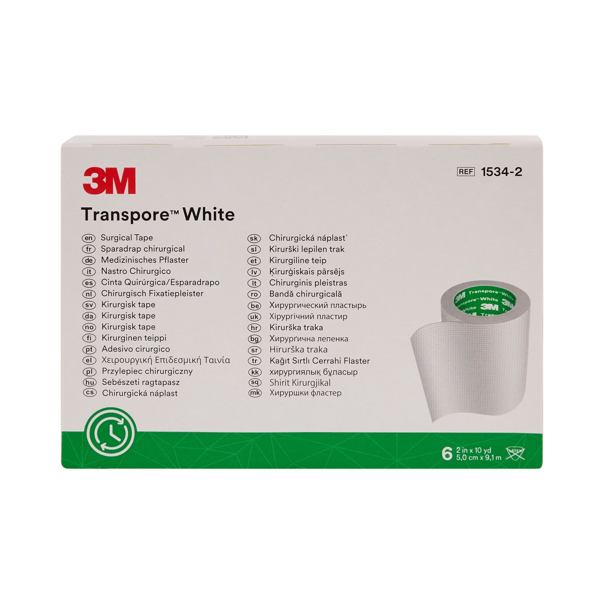 Solventum Corporation 3M Transpore Plastic Medical Tape, 2 Inch x 10 Yard, White (60/CS) 