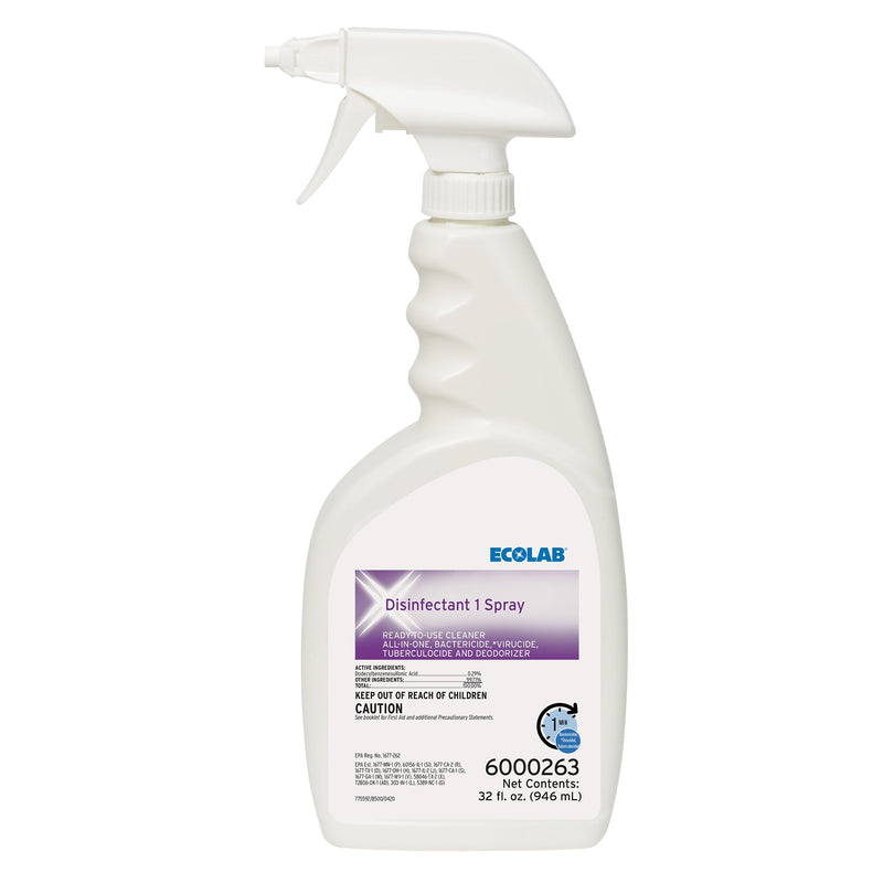 Ecolab Disinfectant 1 Surface Disinfectant Cleaner, 32 oz. Spray Bottle (Case of 6)