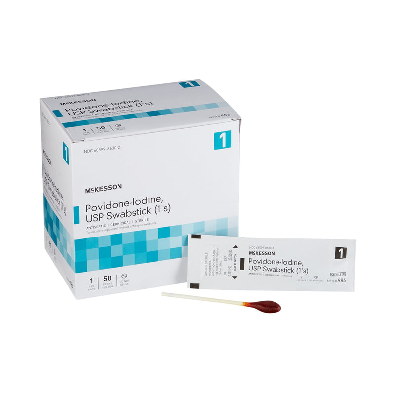 McKesson Brand McKesson Impregnated Swabstick, 10% Strength, Povidone Iodine, Individual Packet (500/CS) 