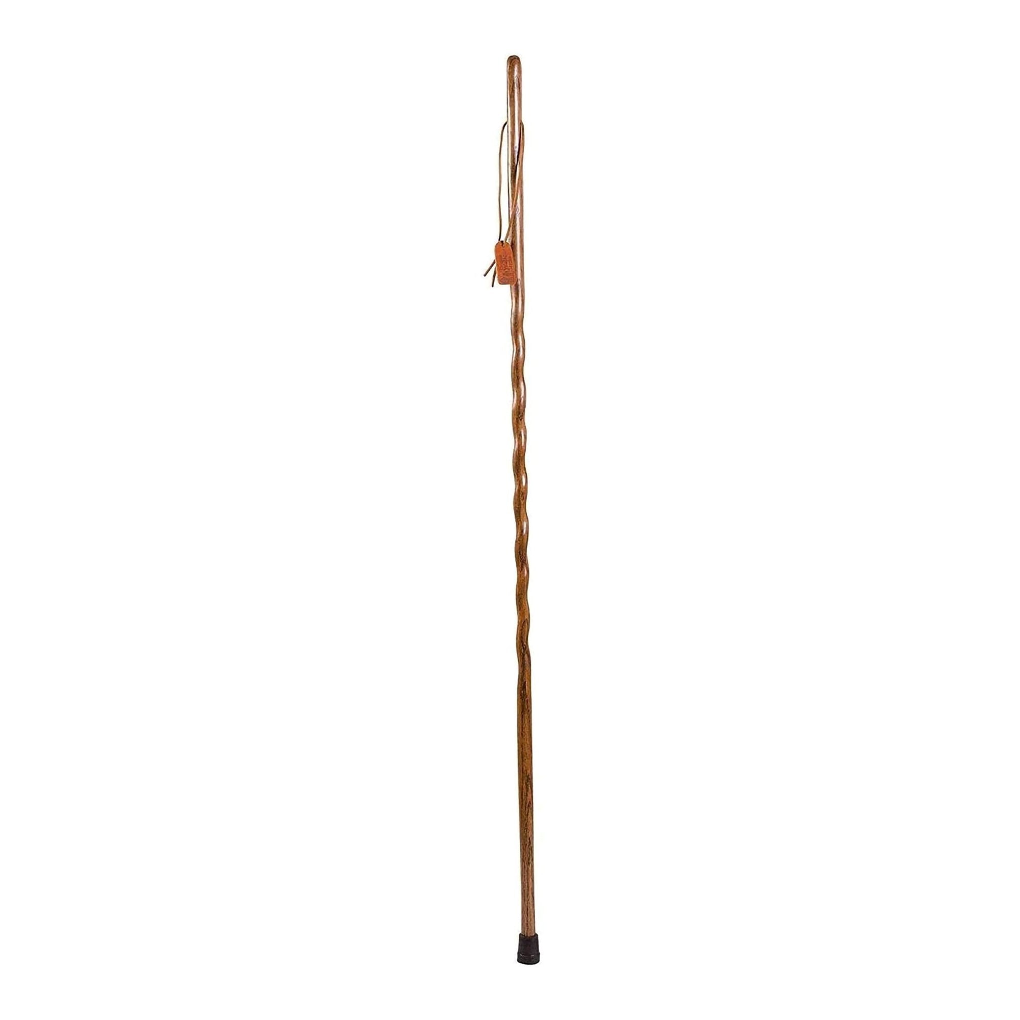 Mabis Healthcare Brazos Twisted Oak Hitchhiker Handcrafted Walking Stick, 58-Inch, Brown 