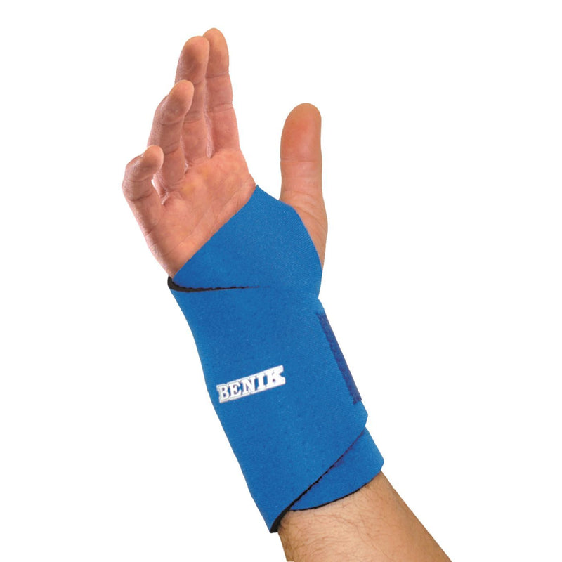 Performance Health Wrist Support Benik W-203 Wraparound Neoprene / Terry Cloth Left or Right Hand Blue One Size Fits Most 