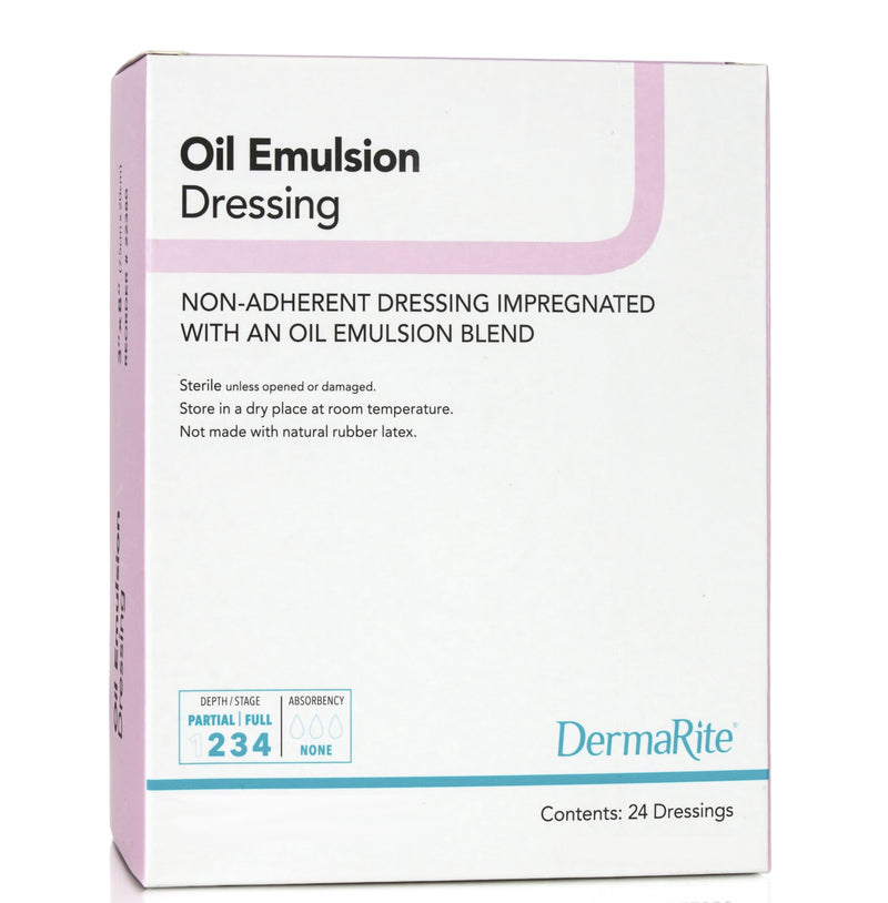 DermaRite Oil Emulsion Impregnated Dressing, 3 x 3 Inch (Box of 50)