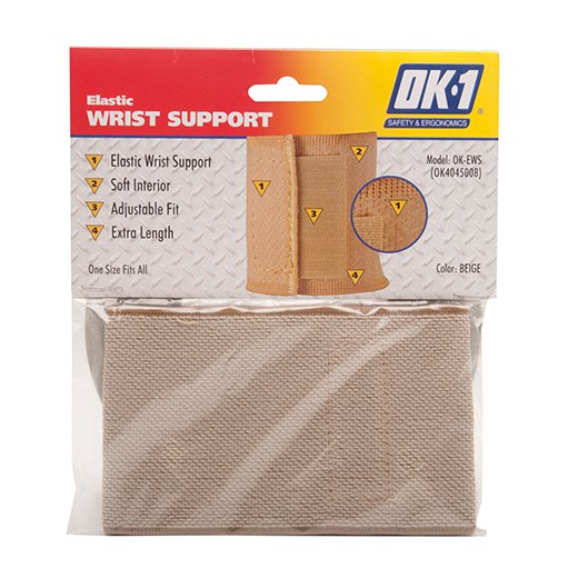 Wrist Support Wraparound / Wristlet Elastic Left or Right Hand Beige One Size Fits Most 