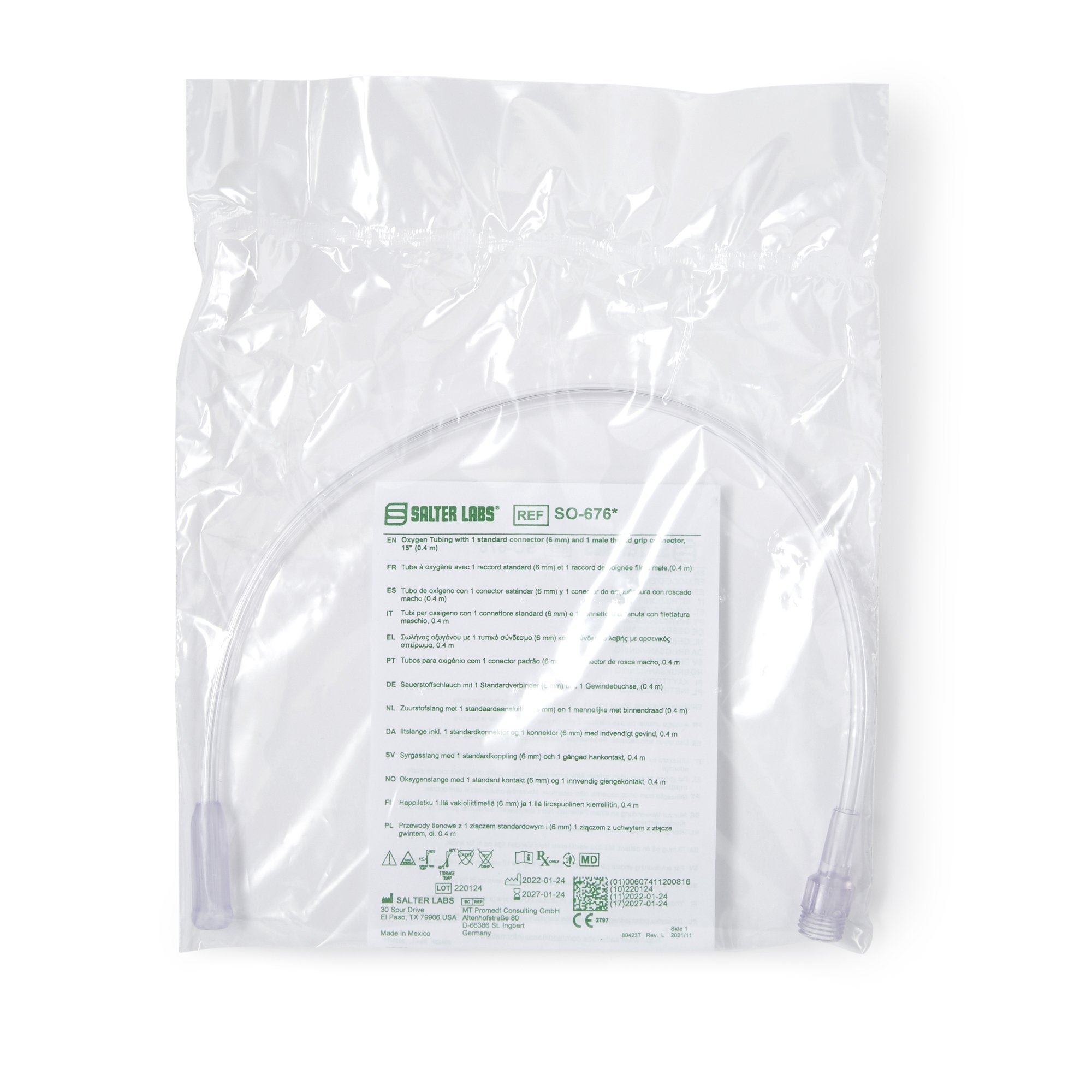 Sun Med Salter Labs Concentrator Humidifier Adapter Tubing, 15 in. (50/CS) 