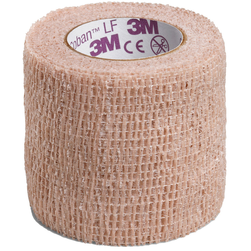 Solventum Corporation 3M Coban LF Self-adherent Closure Cohesive Bandage, 2 Inch x 5 Yard, Tan (36/CS) 